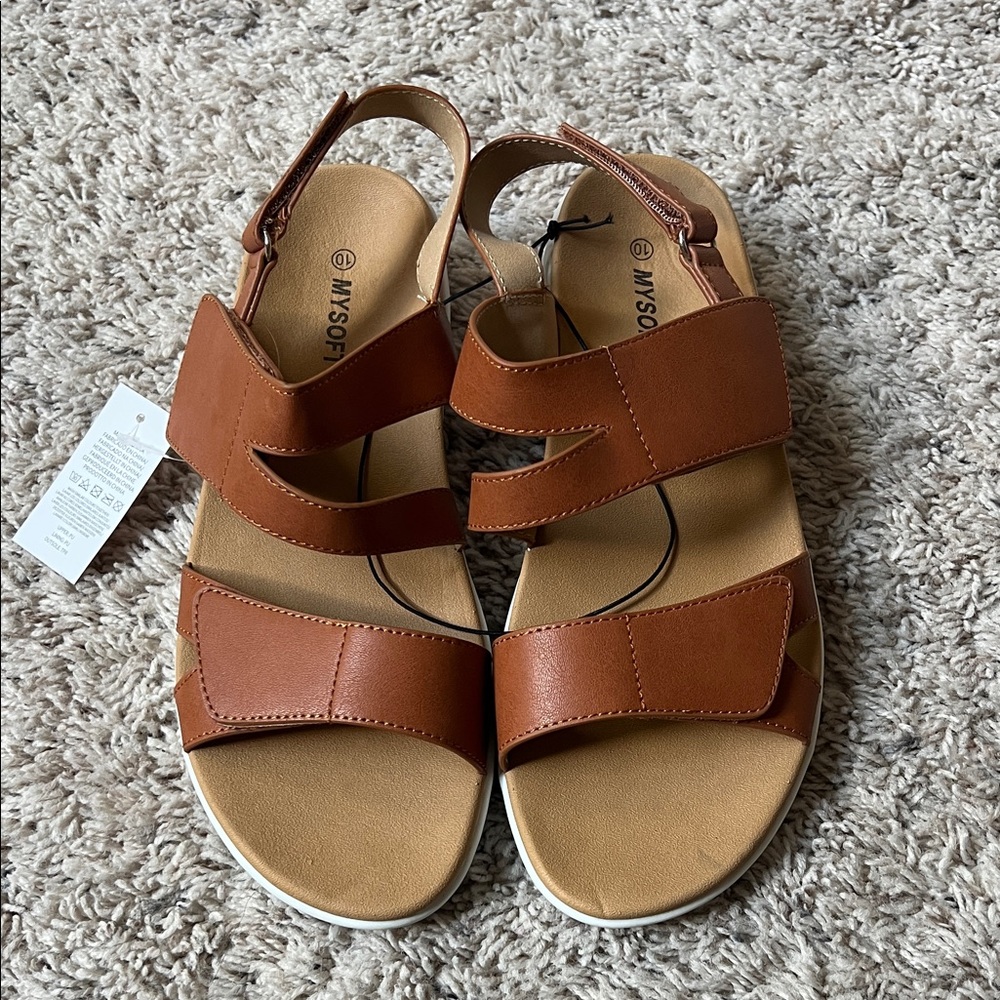 Mysoft Women's Brown Sandals